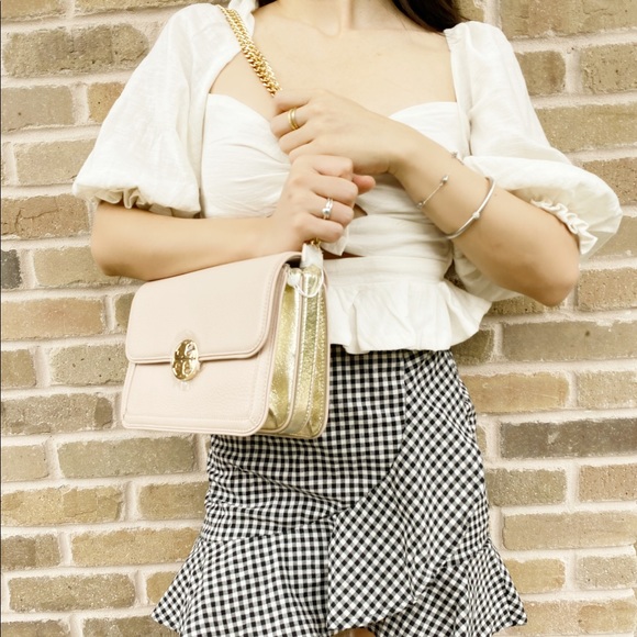💕NWT Tory Burch Shoulder Flap Bag Pink gold - Picture 3 of 5